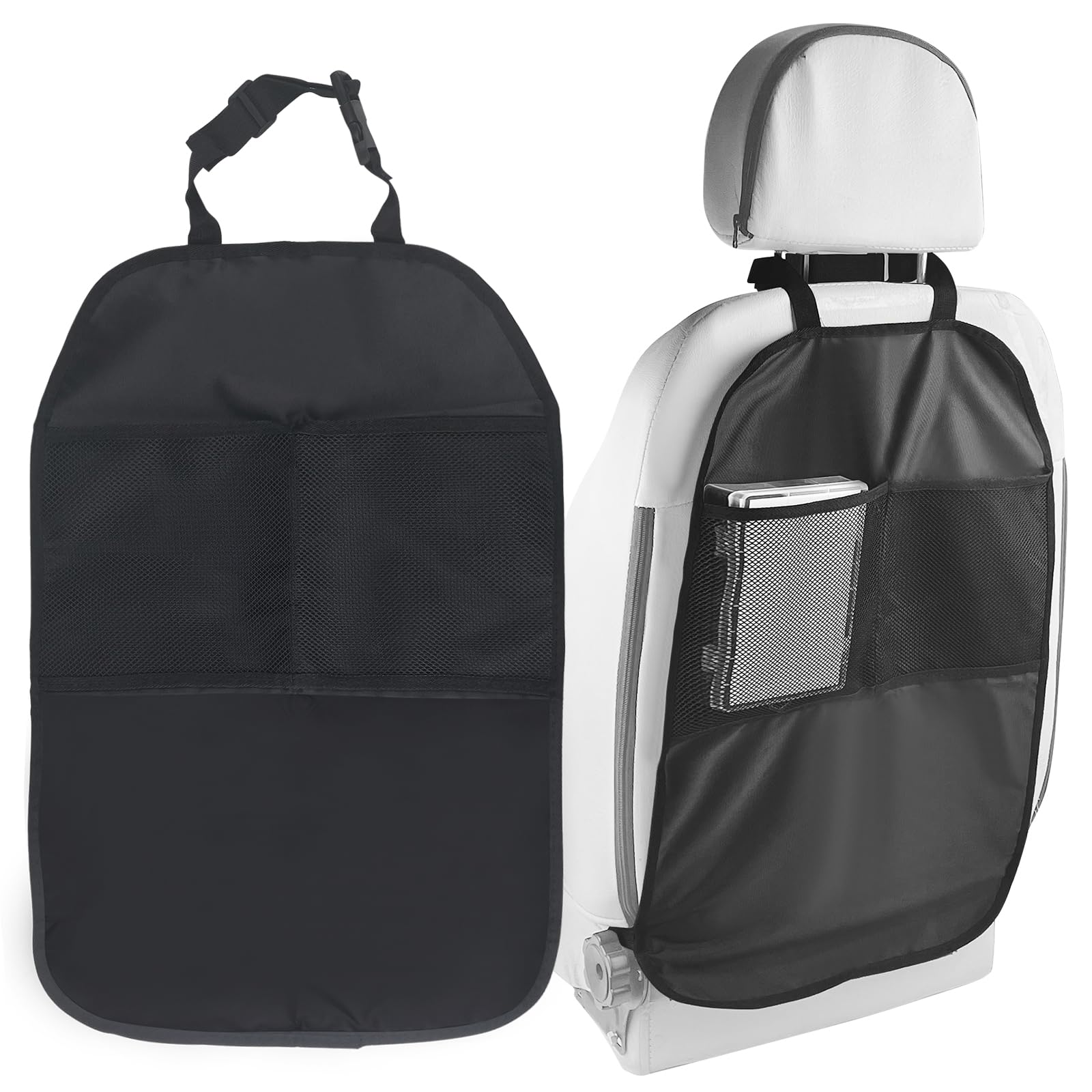 Tappetino Proteggi Sedile Auto Antiscivolo Impermeabile Con Tasche In Rete – Universale Per Seggiolini Bambini E Animali – Oxford 600D + PVC